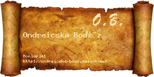 Ondreicska Boáz névjegykártya